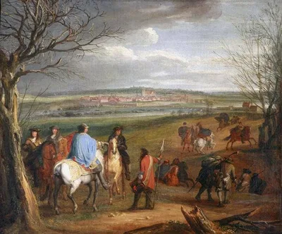 Louis Xiv Devant Dole En 1668 by Adam van der Meulen