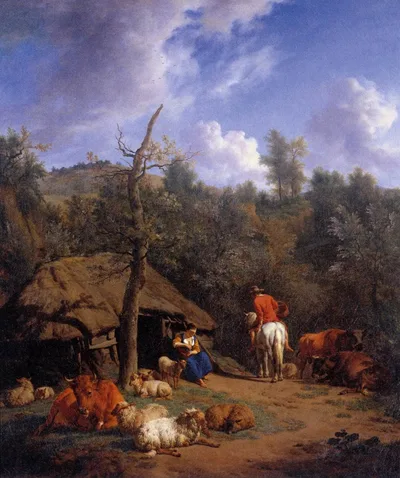 The Hut by Adriaen van de Velde