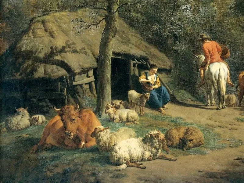 The Hut (detail) by Adriaen van de Velde, 1671