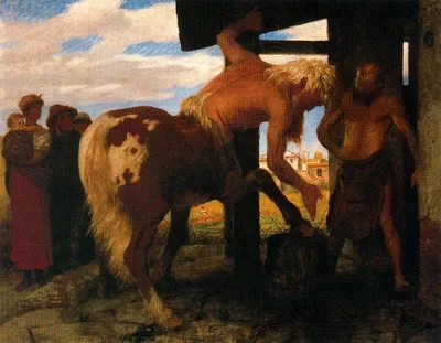 Centaur at the Village Blacksmith’s Shop by Arnold Böcklin