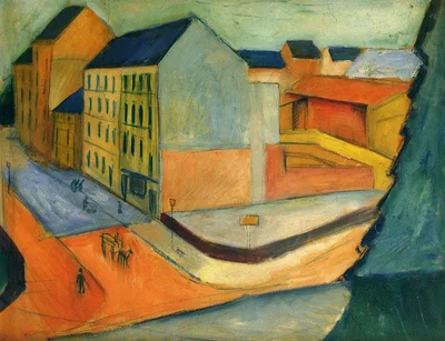Our street with horse riding, Bonn by August Macke