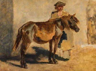 Shepherd with a Horse by August von Pettenkofen