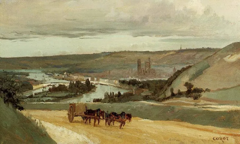 Rouen Seen from Hills Overlooking the City by Camille Corot, 1834