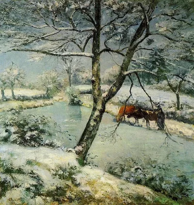 Winter at Montfoucault by Camille Pissarro
