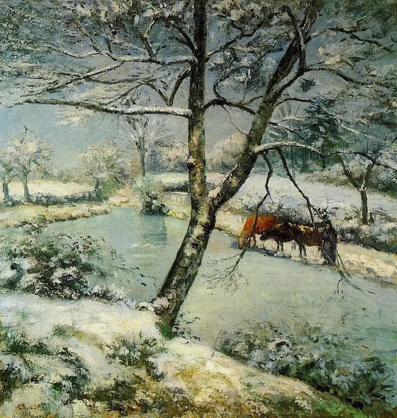 Winter at Montfoucault by Camille Pissarro, 1875