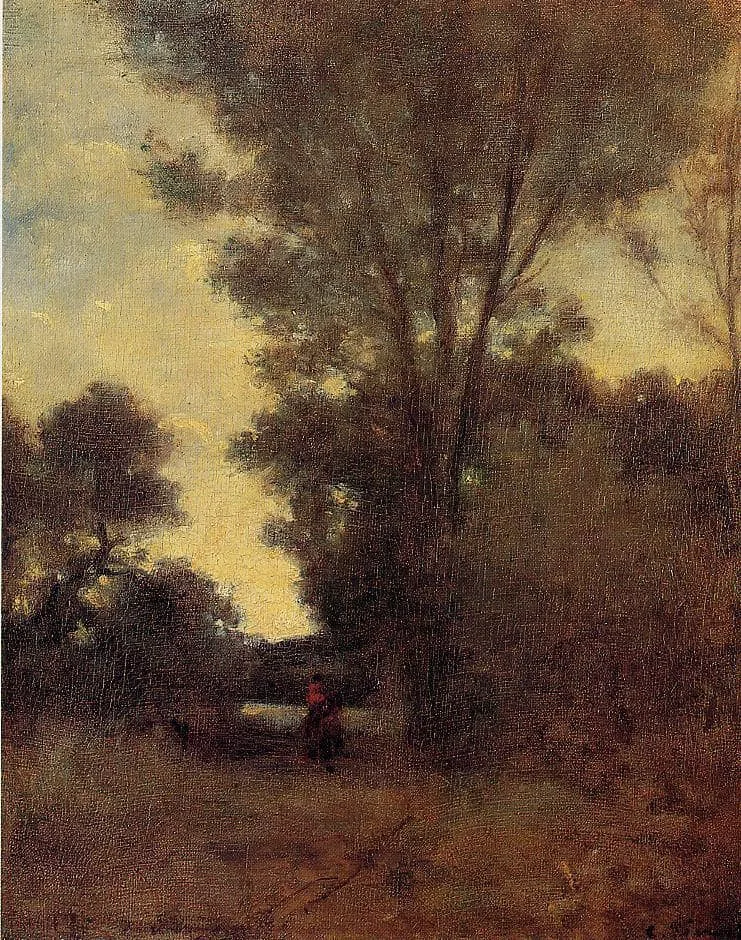 Horseman in the Forest by Camille Pissarro
