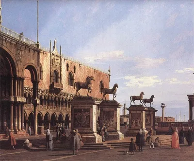 Capriccio: The Horses of San Marco in the Piazzetta by Canaletto