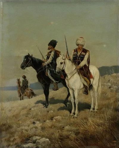 Cossacks on Horseback by Carl Wenig