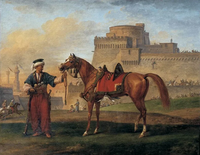 A Mameluk Leading His Horse by Carle Vernet, 1750