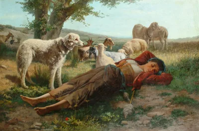 The goatherder’s siesta by Carlo Ademollo