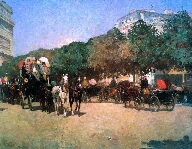 Grand Prix Day, Sun by Childe Hassam