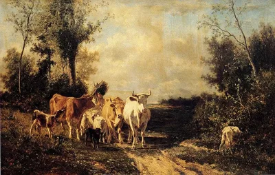 Returning From Pasture by Constant Troyon