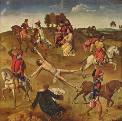 Martyrdom of St. Hippolytus - the central panel from St. Hippolytus Triptych by Dirk Bouts