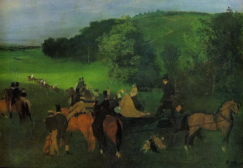 On the Racecourse by Edgar Degas, 1862