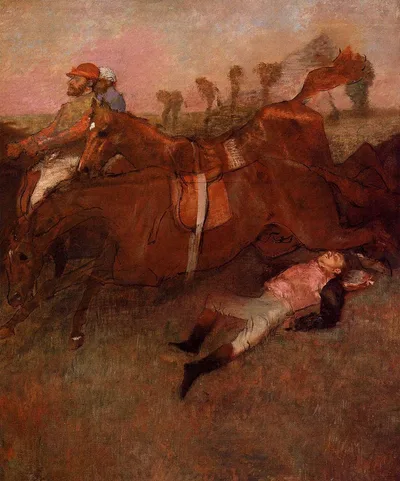 Scene from the Steeplechase - the Fallen Jockey by Edgar Degas