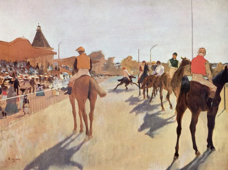 The Parade (Racehorses in Front of the Stands) by Edgar Degas, 1868