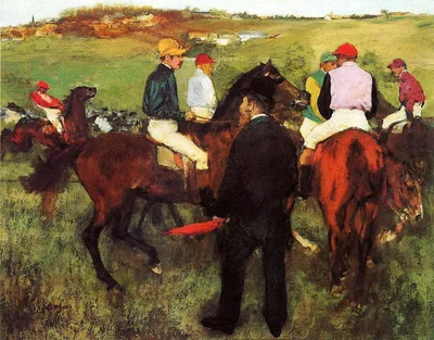 Racehorses at Longchamp by Edgar Degas