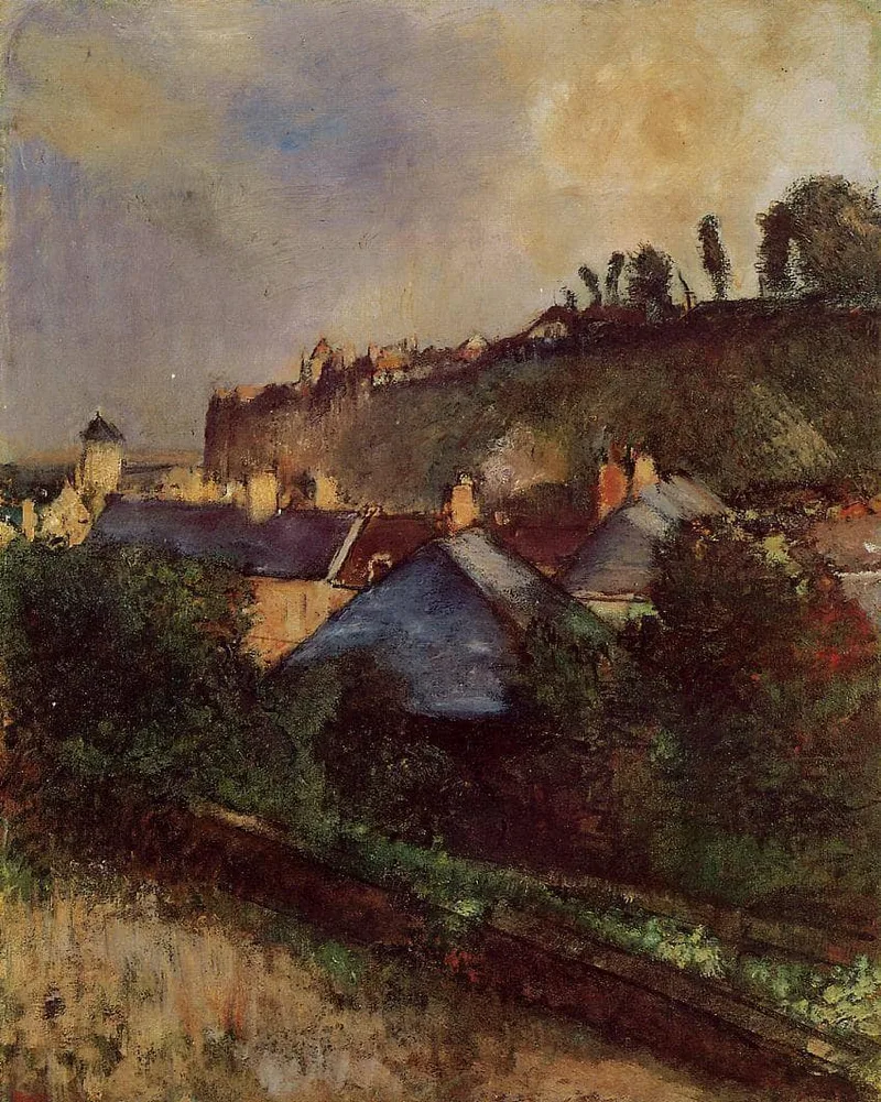 Houses at the Foot of a Cliff (Saint-Valery-sur-Somme) by Edgar Degas, 1898