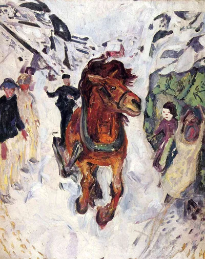 Galloping horse by Edvard Munch