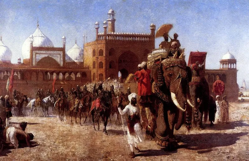 The Return Of The Imperial Court From The Great Nosque At Delhi, In The Reign Of Shah Jehan by Edwin Lord Weeks, 1886