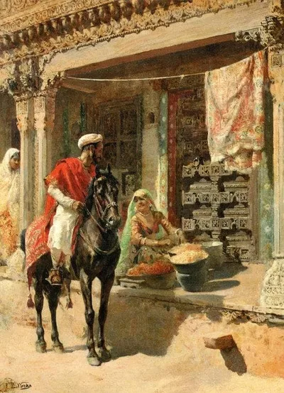 Street Vendor, Ahmedabad by Edwin Lord Weeks