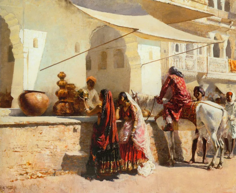 A Street Market Scene, India by Edwin Lord Weeks, 1887