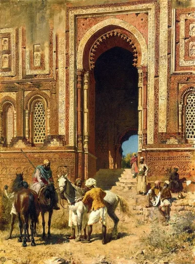 Indian Horsemen at the Gateway of Alah ou din, Old Delhi by Edwin Lord Weeks