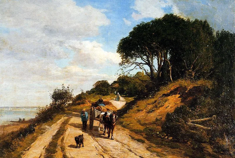 The Road from Trouville to Honfleur by Eugene Boudin, 1852
