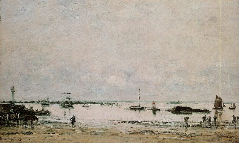 The port Portrieux at low tide by Eugene Boudin, 1874