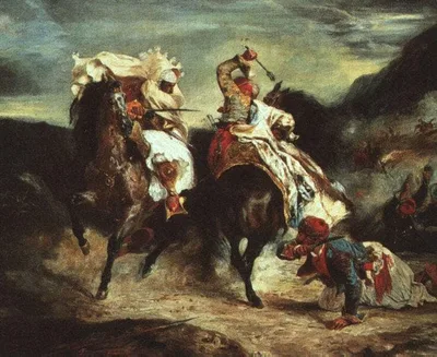 Combat Between the Giaour and the Pasha by Eugene Delacroix