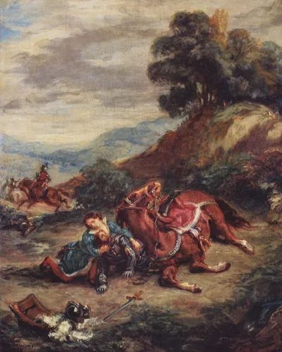 The death of Laras by Eugene Delacroix
