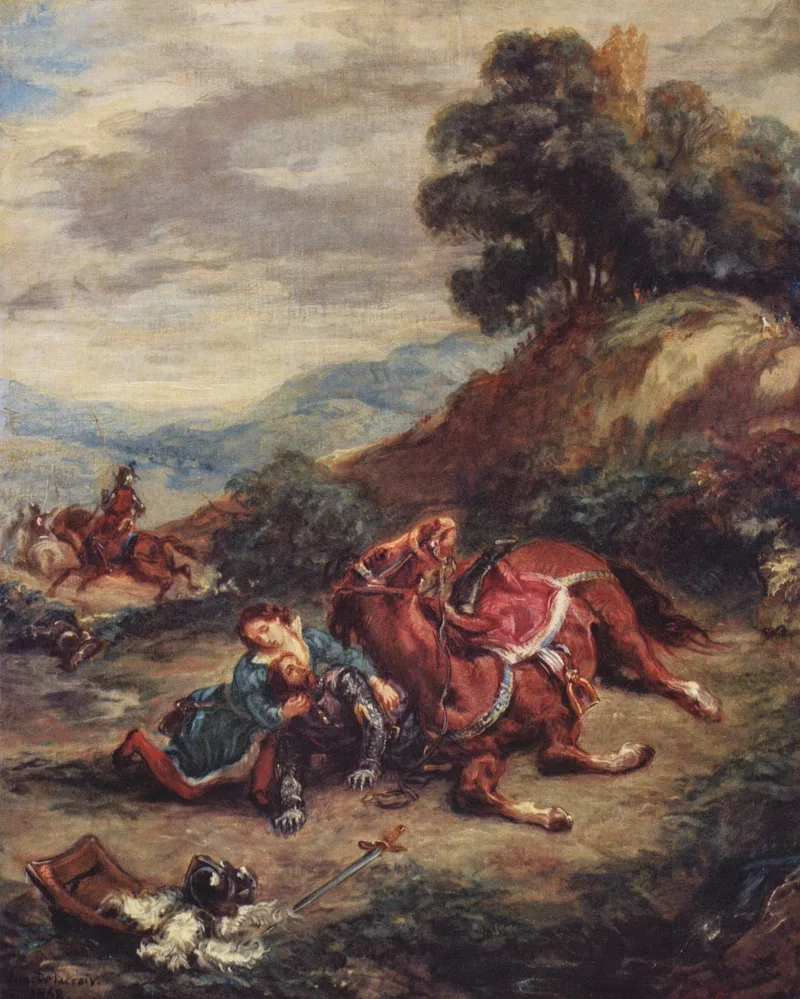 The death of Laras by Eugene Delacroix, 1858