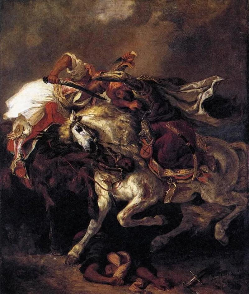 The Battle of Giaour and Hassan by Eugene Delacroix, 1835