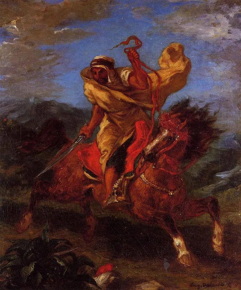 An Arab Horseman at the Gallop by Eugene Delacroix, 1849