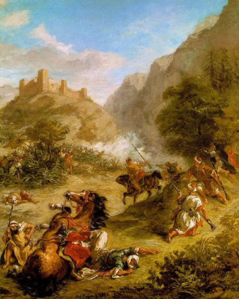 Arabs Skirmishing in the Mountains by Eugene Delacroix, 1863