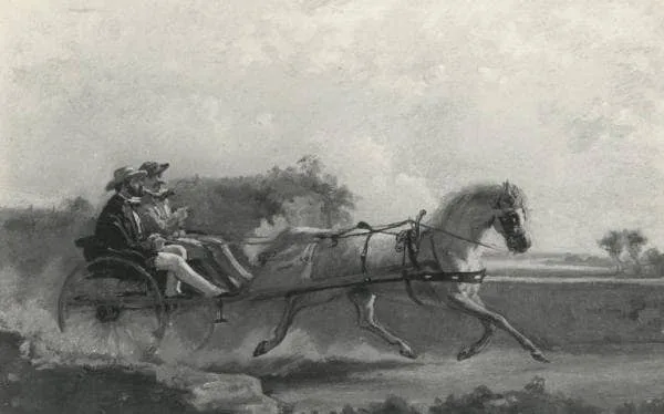 Horse-drawn carriage ride by Federico Faruffini, 1856