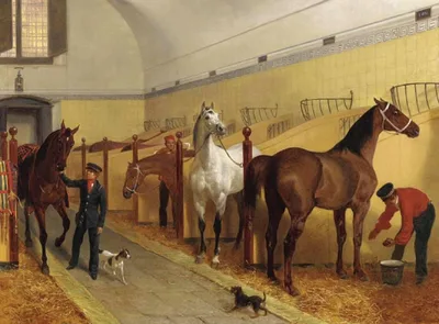 The stable by Filippo Palizzi