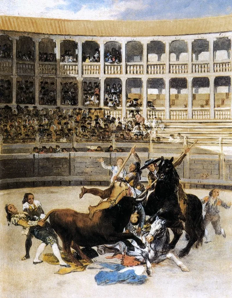 Picador Caught by the Bull by Francisco Goya, 1793