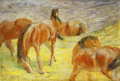 Grazing Horses by Franz Marc