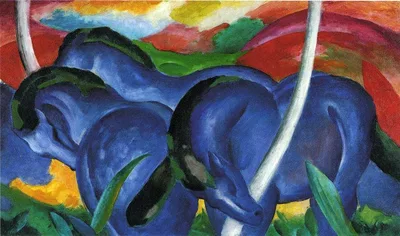 The Large Blue Horses by Franz Marc