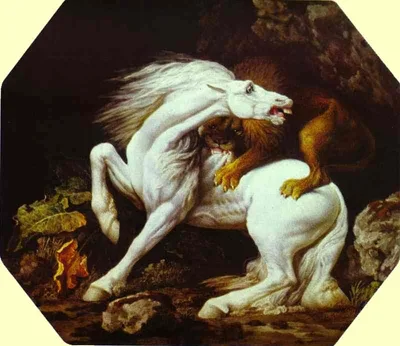 Horse Attacked by a Lion by George Stubbs