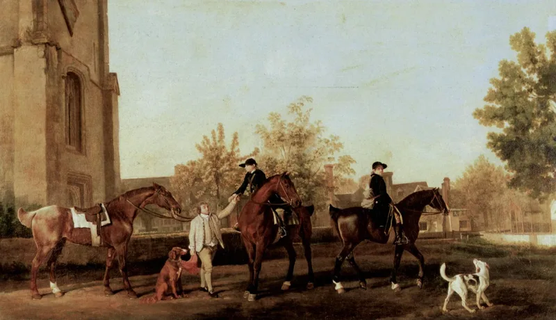 The Hunters leave Southill by George Stubbs, 1768