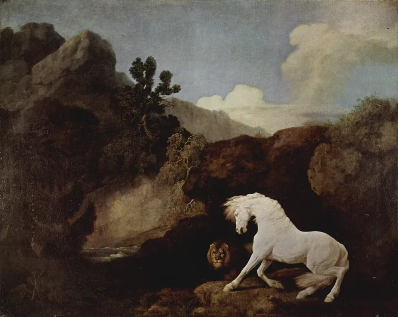 A Horse Frightened by a Lion by George Stubbs, 1770