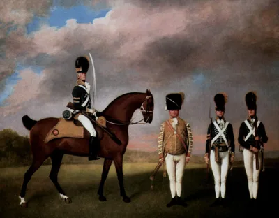 Soldiers of the 10th Dragoon Regiment by George Stubbs