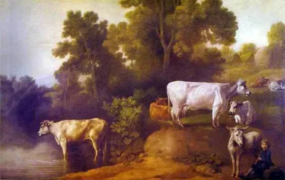 Cattle by a Stream by George Stubbs
