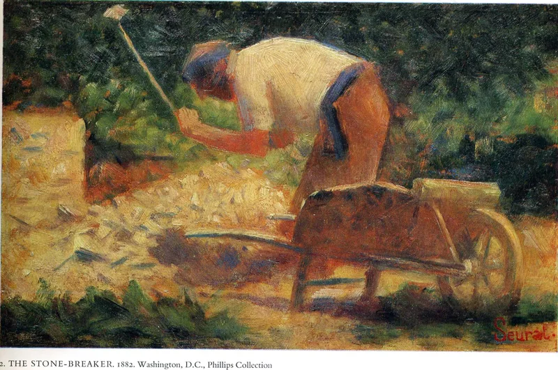 Stone Breaker and Wheelbarrow, Le Raincy by Georges Seurat, 1883