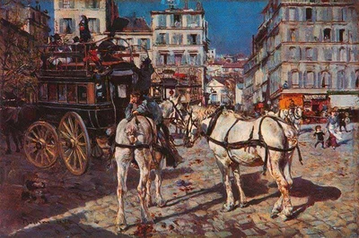 Omnibus in Place Pigalle in Paris by Giovanni Boldini