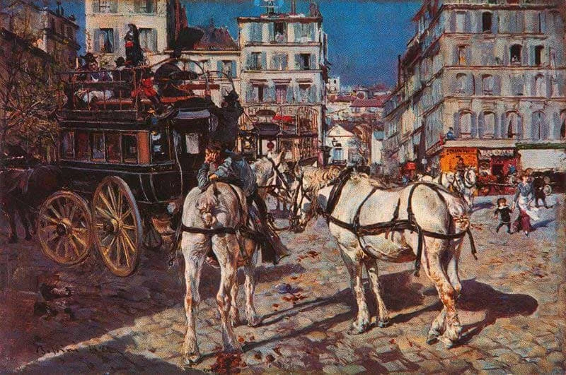 Omnibus in Place Pigalle in Paris by Giovanni Boldini, 1882