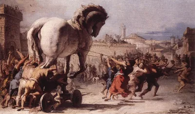 The Procession of the Trojan Horse in Troy by Giovanni Domenico Tiepolo