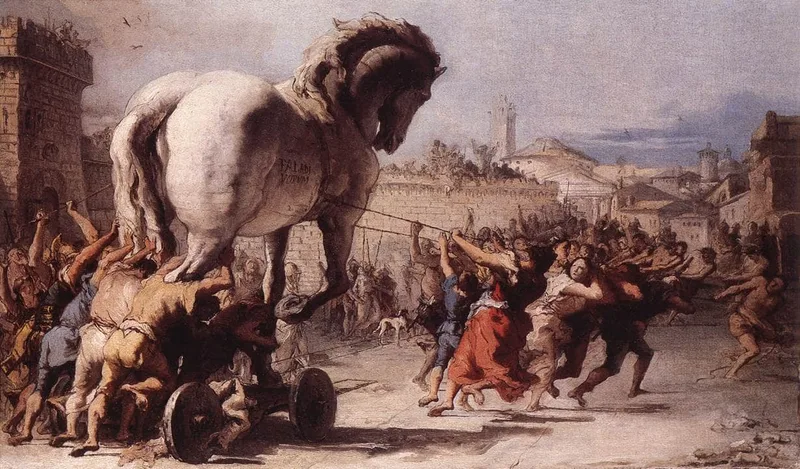 The Procession of the Trojan Horse in Troy by Giovanni Domenico Tiepolo, 1773